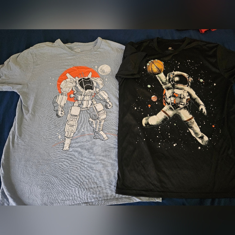 Children's Place Astronaut Tees - Gray and Black